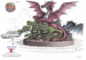 Welsh Touring Dragon Sculpture Concept