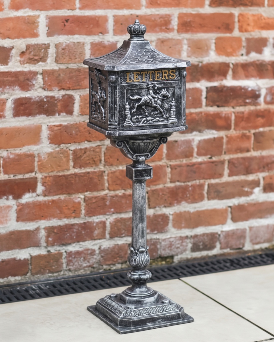 "Hampstead" Brushed Silver Victorian Post Box