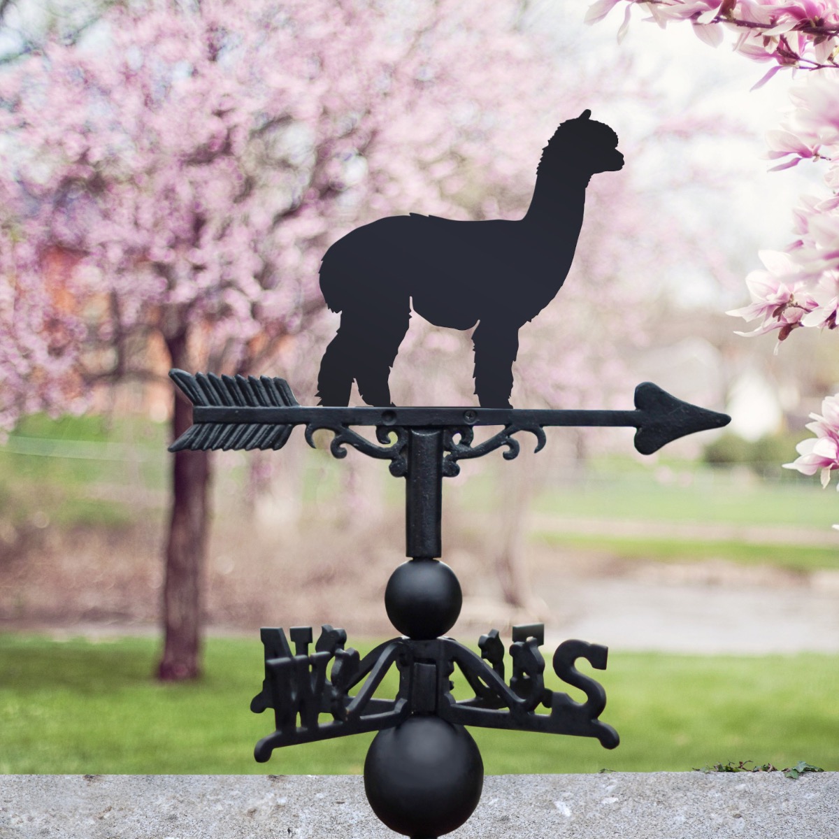 Cast Iron & Steel Alpaca Weathervane