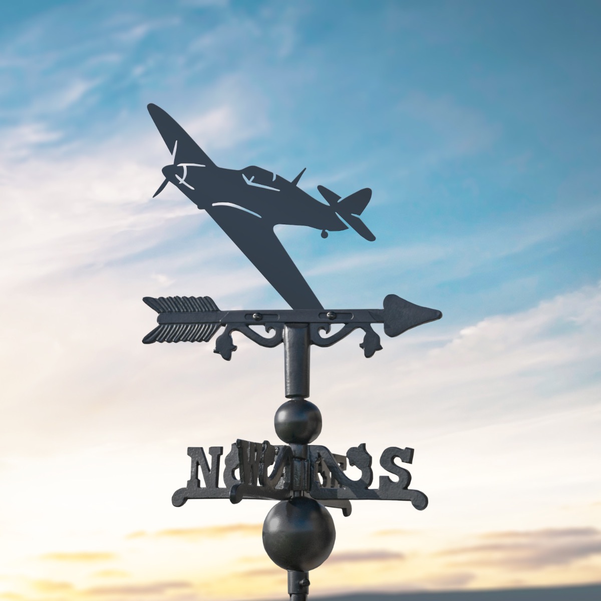 Cast Iron & Steel Hurricane Miniature Weathervane
