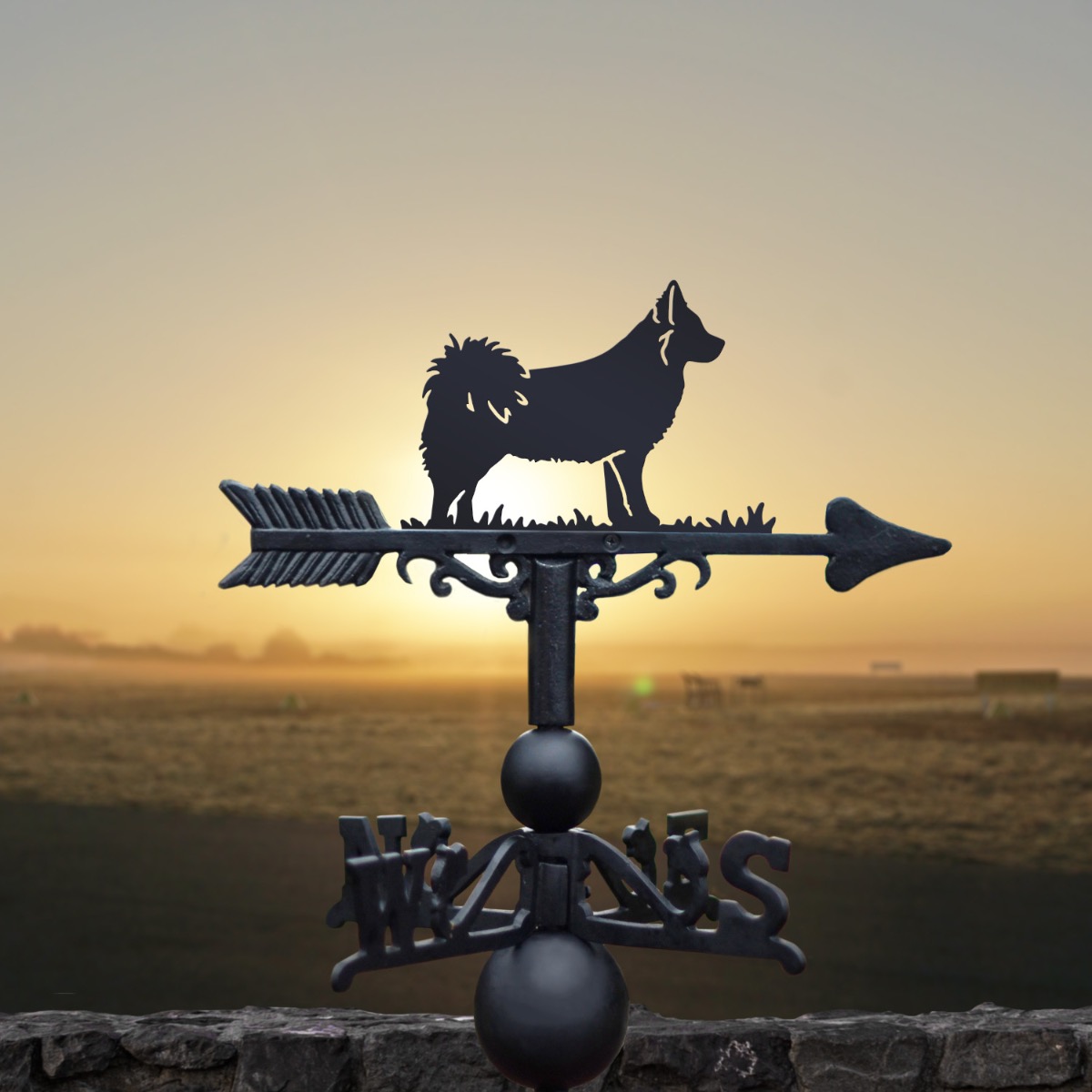 Cast Iron & Steel Icelandic Sheepdog Weathervane