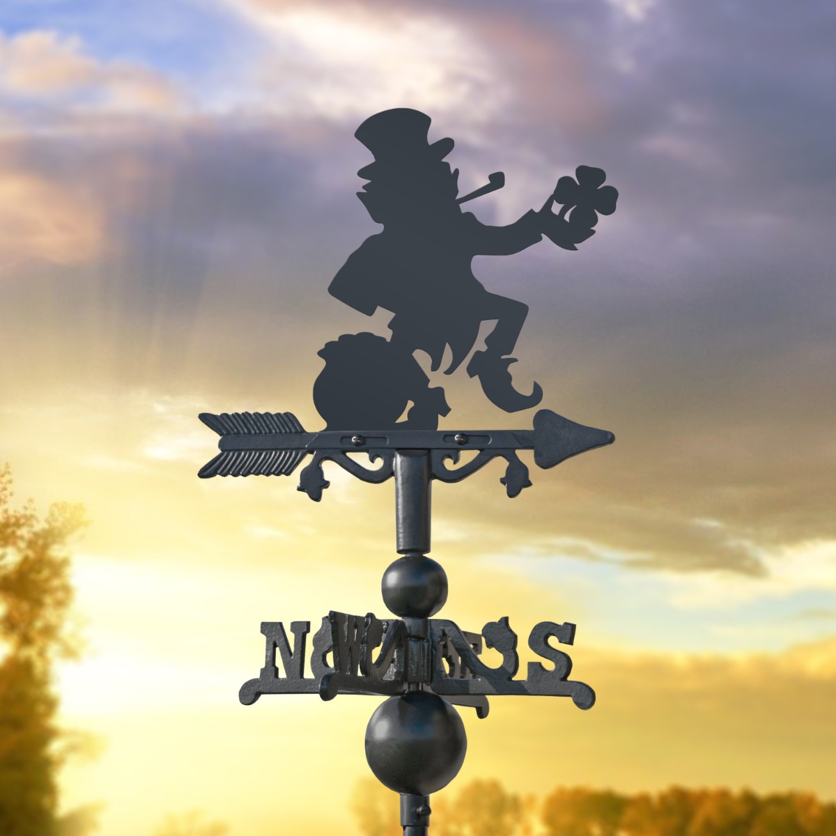 Cast Iron & Steel Leprechaun Miniature Weathervane