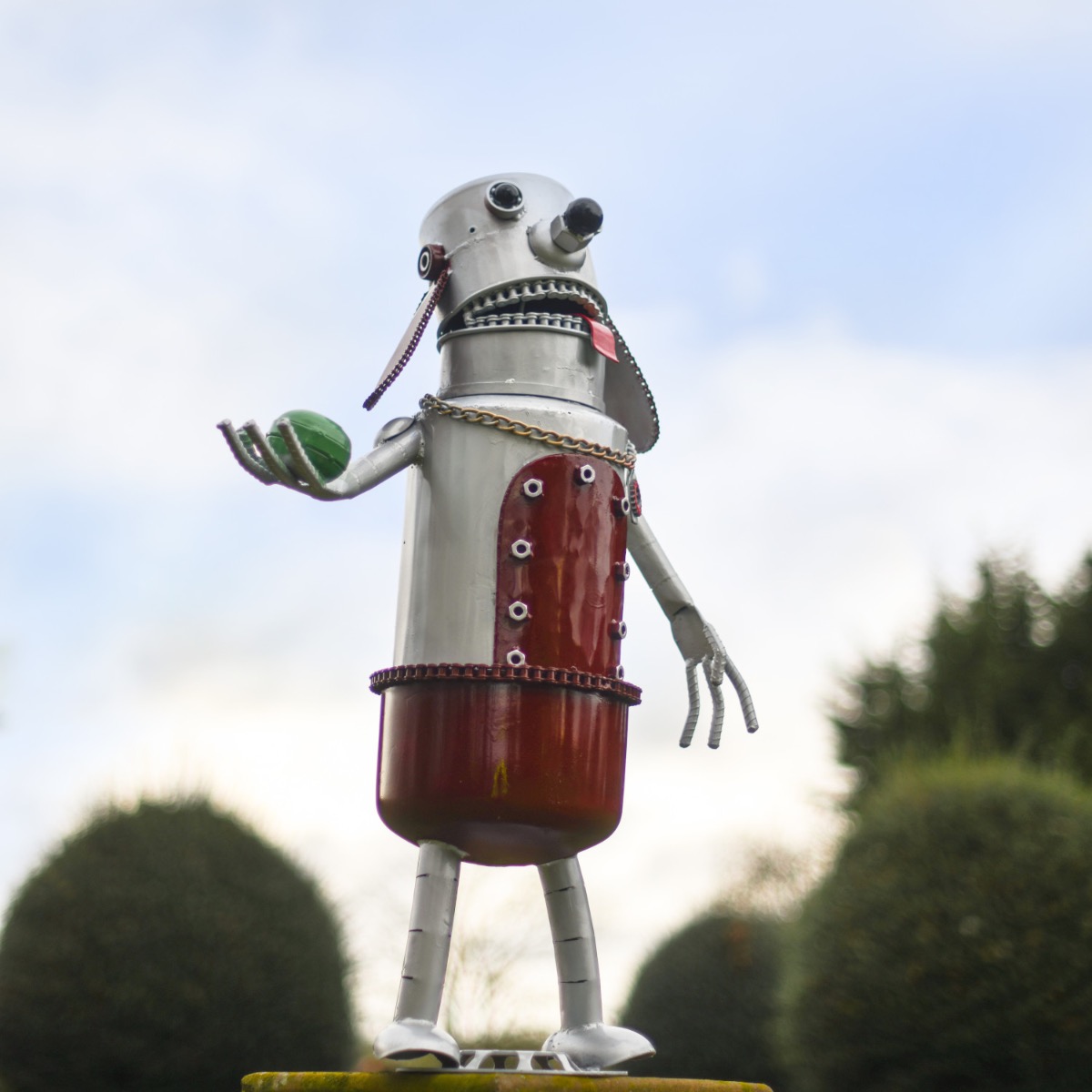 Scrap Metal Gangster Dog Robot Sculpture