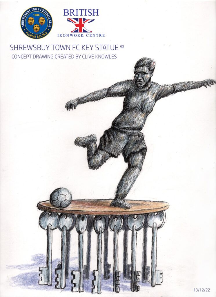 Shrewsbuy Town FC Key Statue Concept Drawing