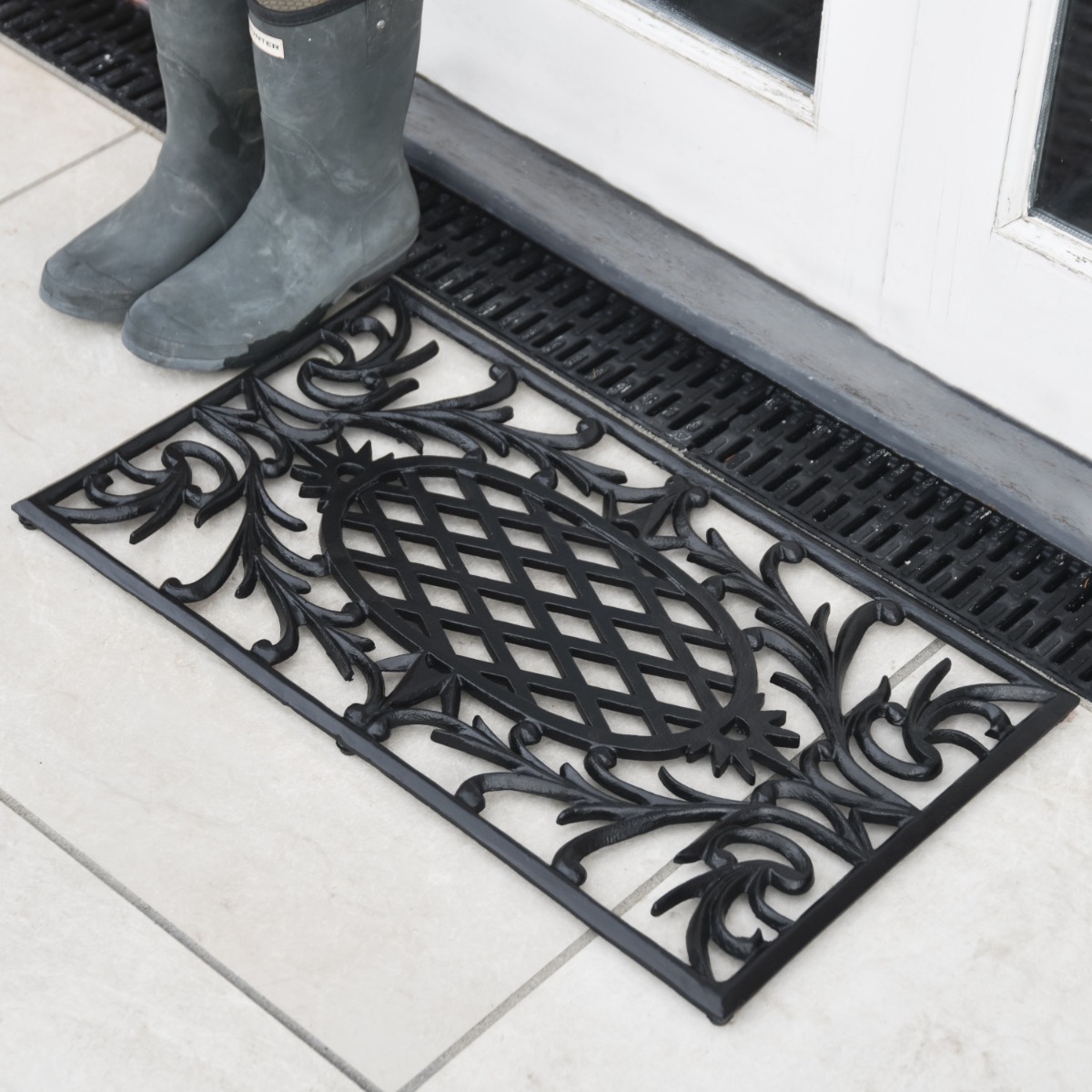 Cast Aluminium "Burr" Black Doormat