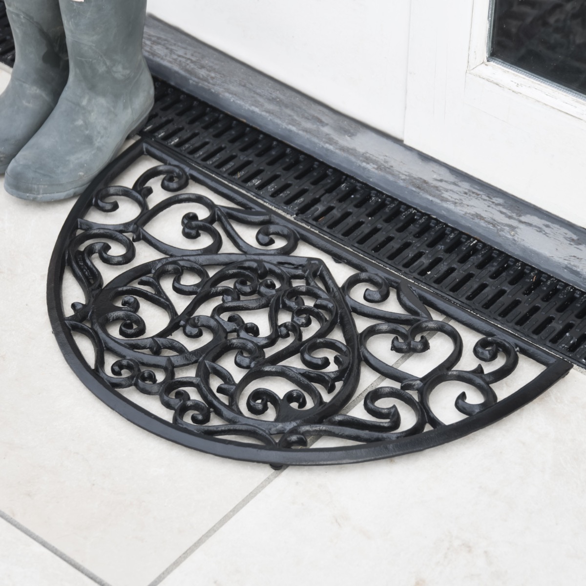 Cast Aluminium "Intertwined" Black Doormat