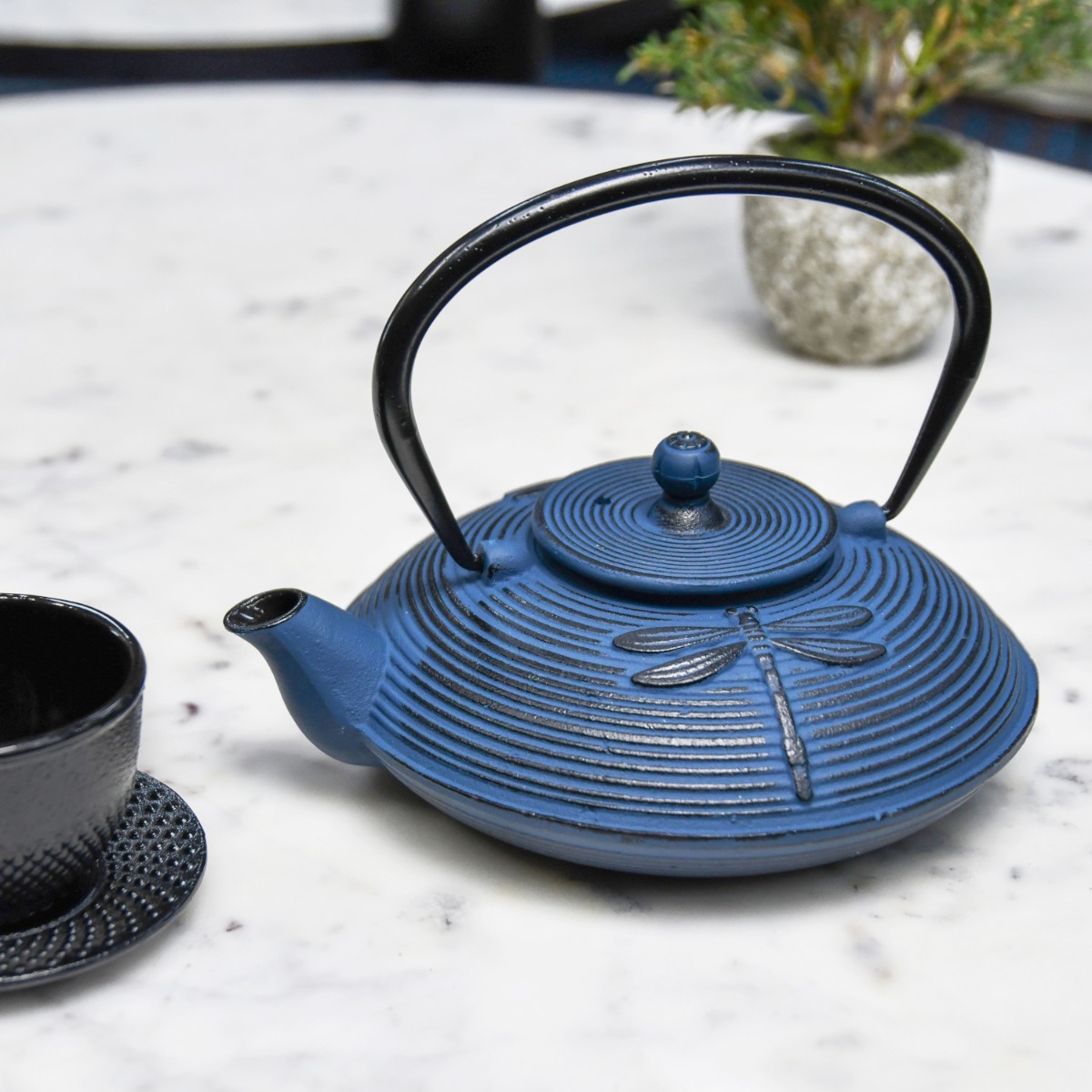 Cast Iron "Kyoto" Japanese Midnight Blue Teapot
