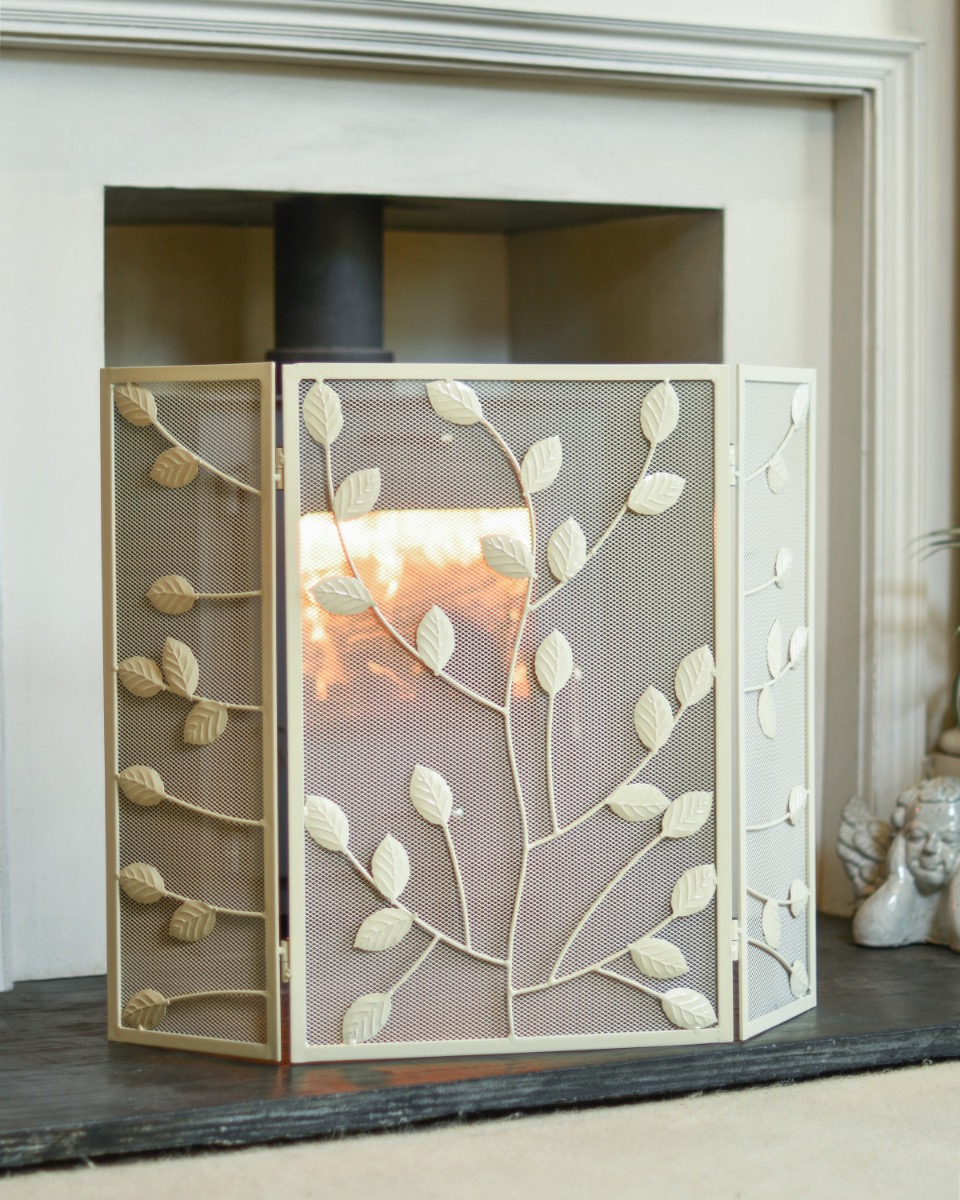 Cream 'Tangle' Three Fold Fireguard - 62cm