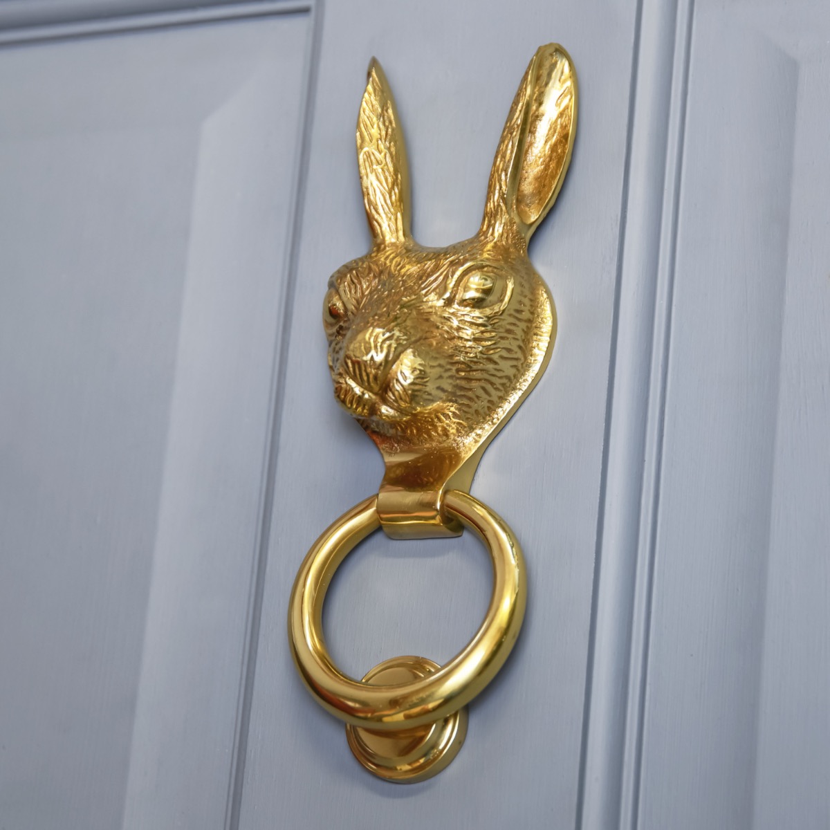 Polished Brass Rabbit Door Knocker