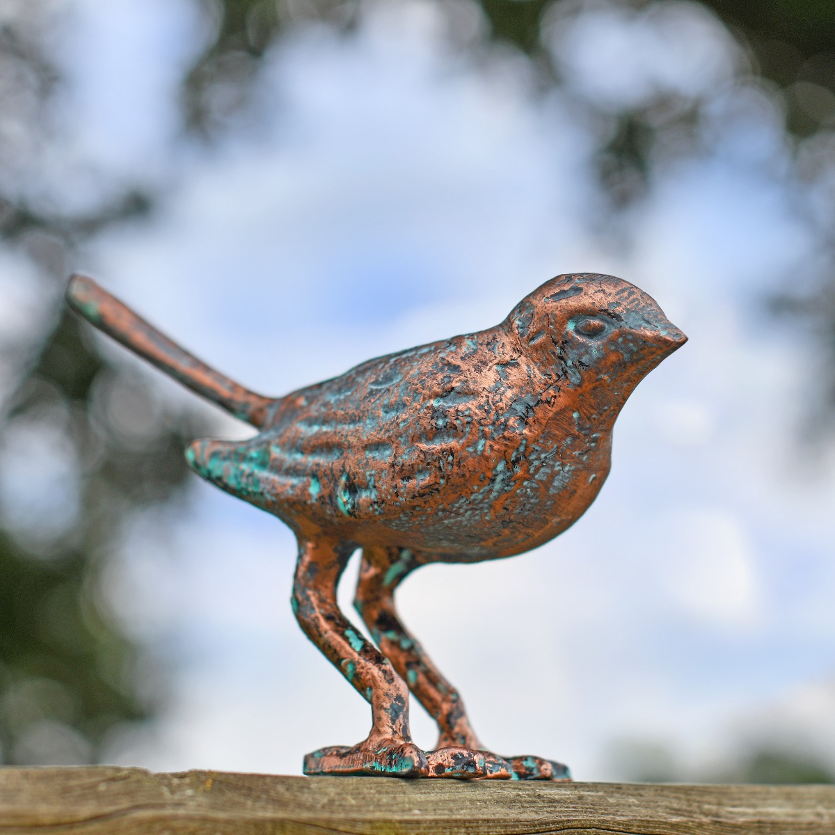 Freestanding Verdigris "Alis" Bird Sculpture