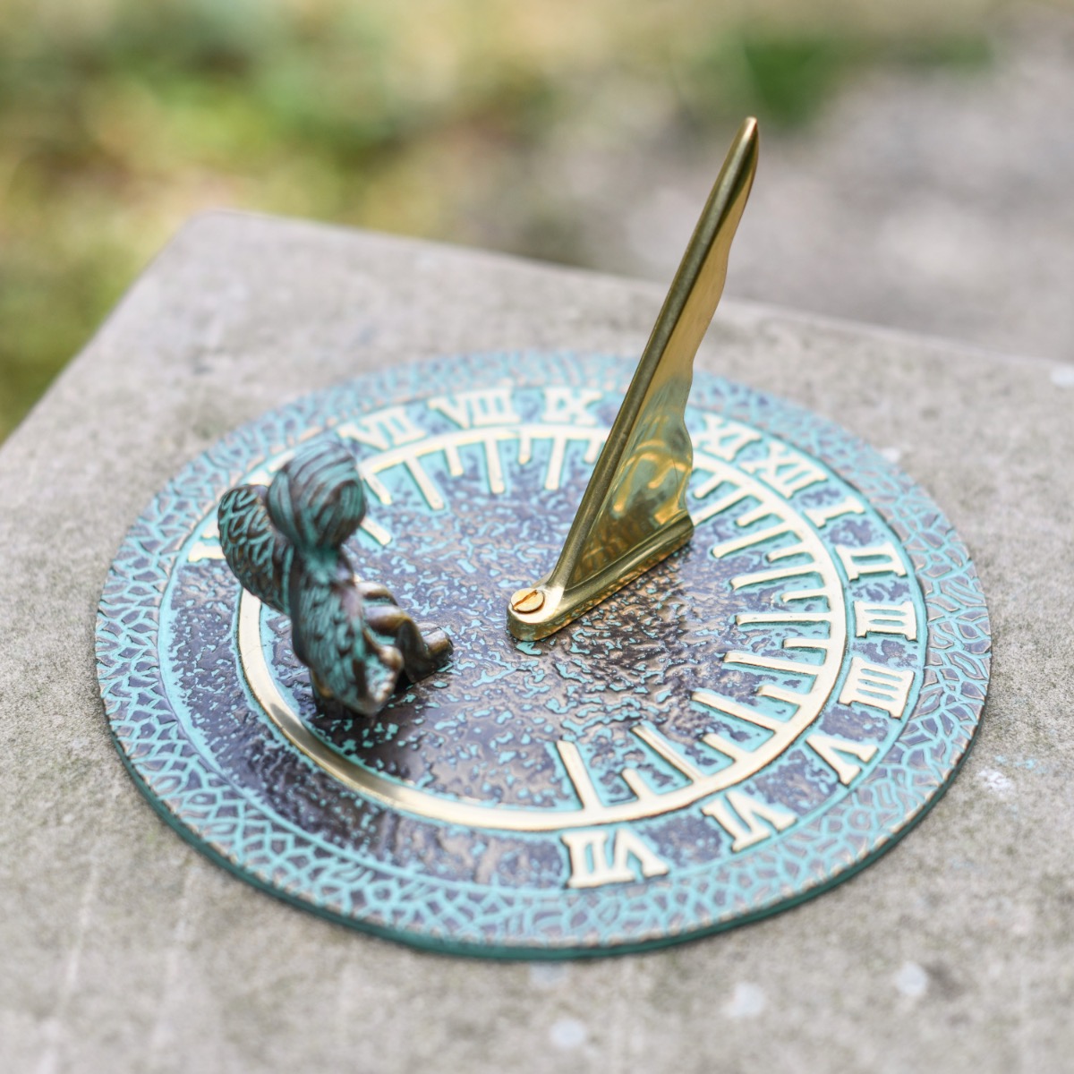 "Guardian Angel" Sundial In Verdigris