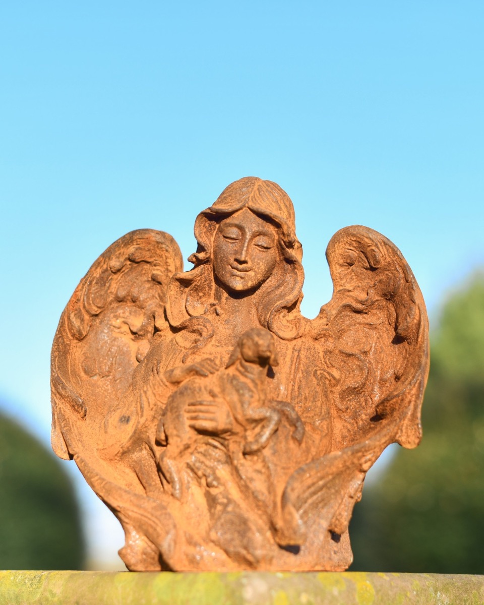 Rustic Cast Iron "Archangel" Sculpture