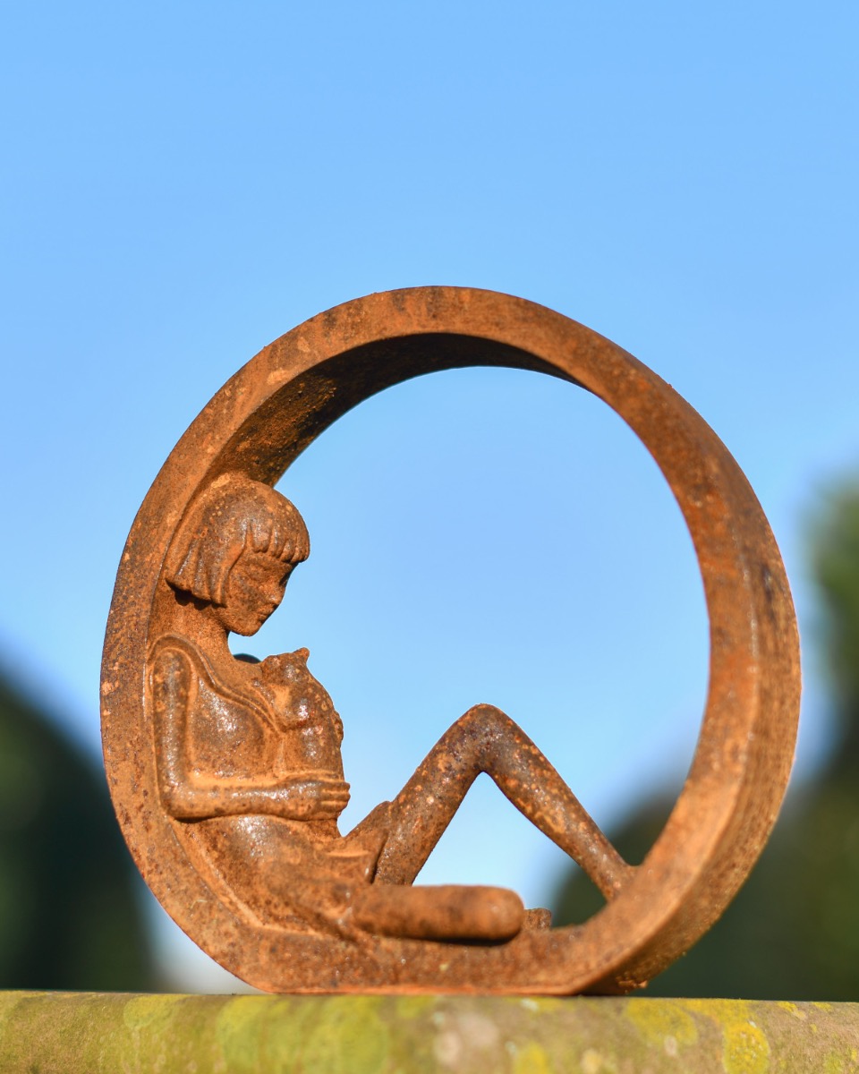 Rustic Cast Iron "Ecliptic Love" Sculpture