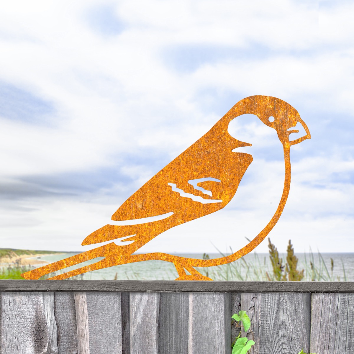 Steel Bullfinch Fence Topper In Rustic