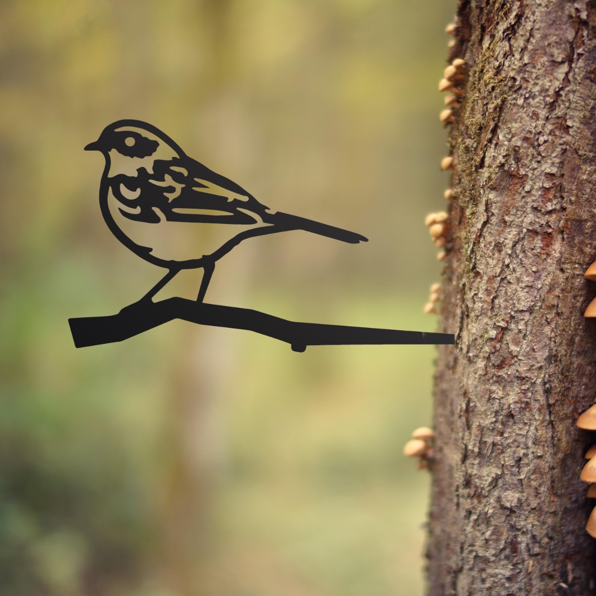 Steel Dunnock Tree Spike In Black