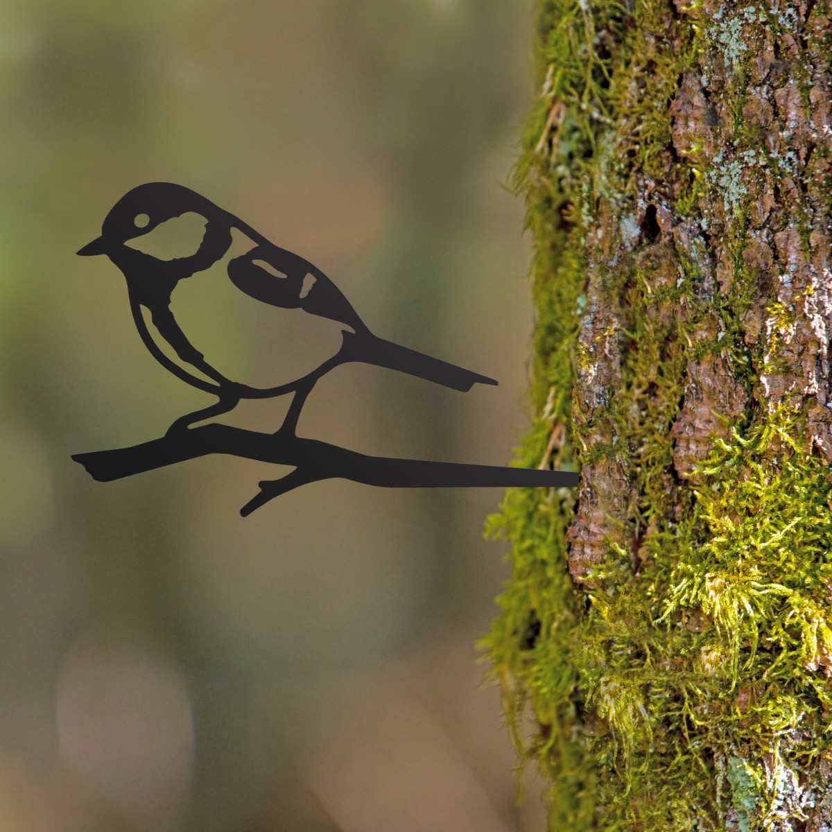 Steel Great Tit Tree Spike In Black