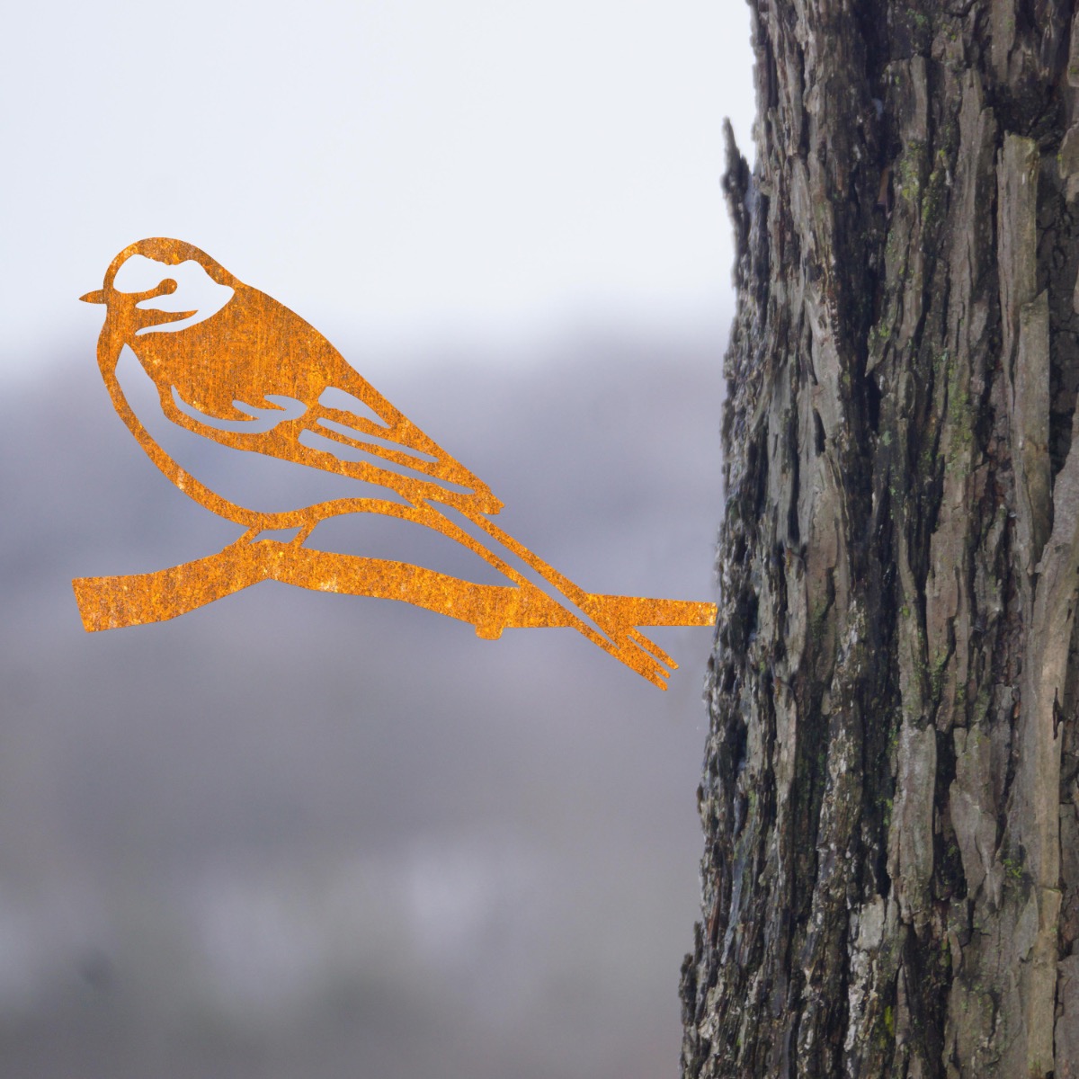 Steel Pied Wagtail Tree Spike In Rustic