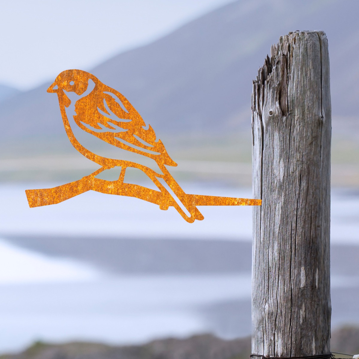 Steel Reed Bunting Tree Spike In Rustic
