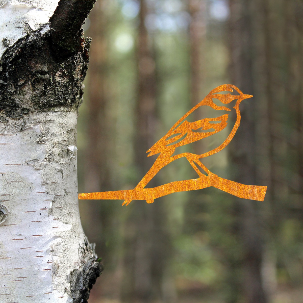 Steel Yellow Wagtail Tree Spike In Rustic