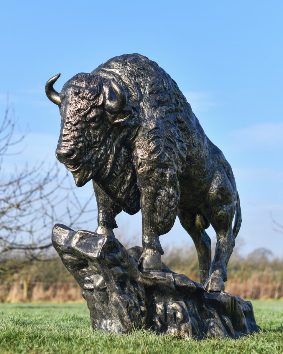 'Bailey' Gold Bison Cast Aluminium Sculpture