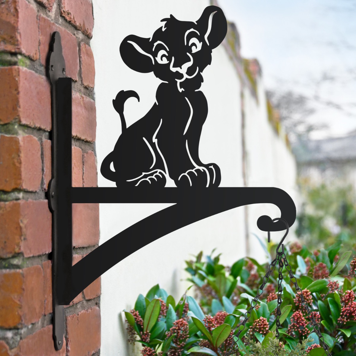 Cartoon Lion Cub Hanging Basket Bracket