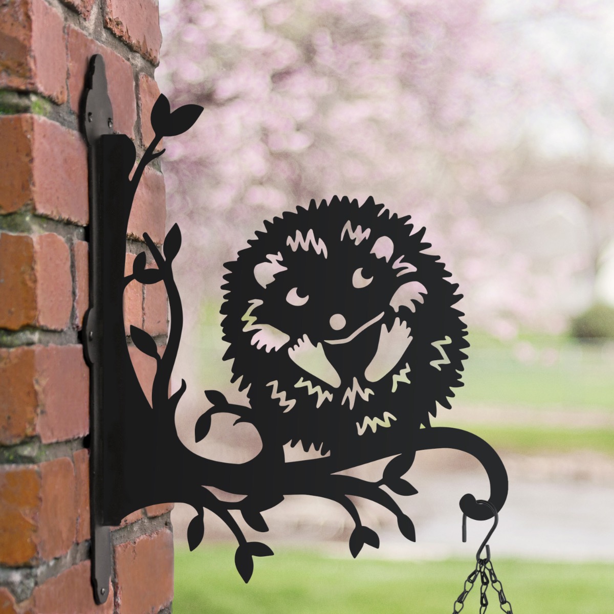 Curling Up Hedgehog Hanging Basket Bracket