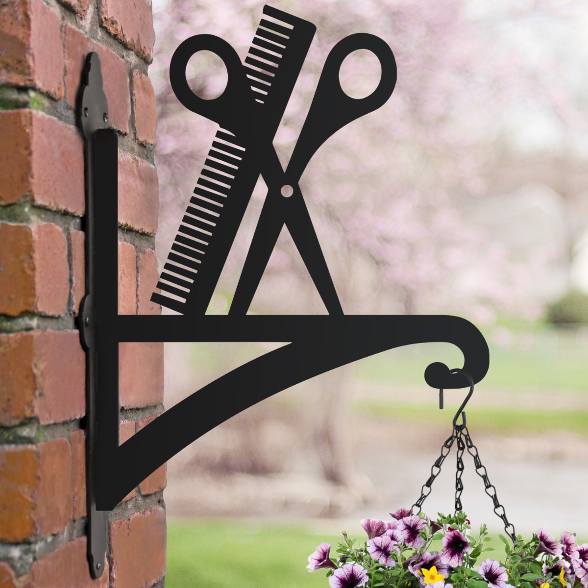 Hairdresser's Tools Hanging Basket Bracket