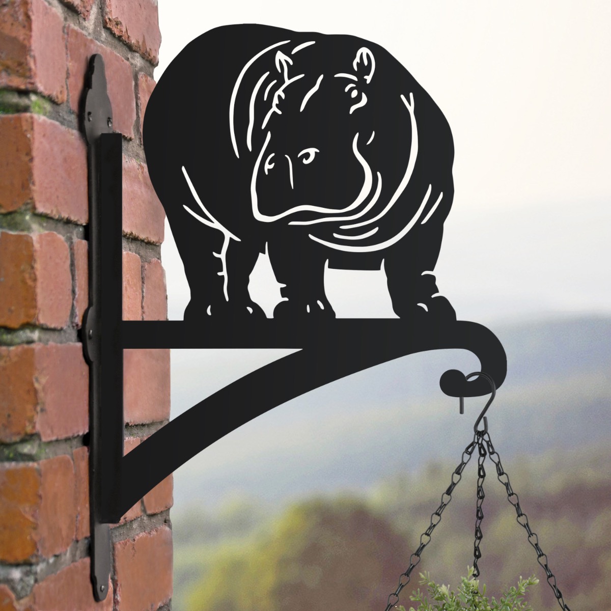 Hippopotamus Hanging Basket Bracket