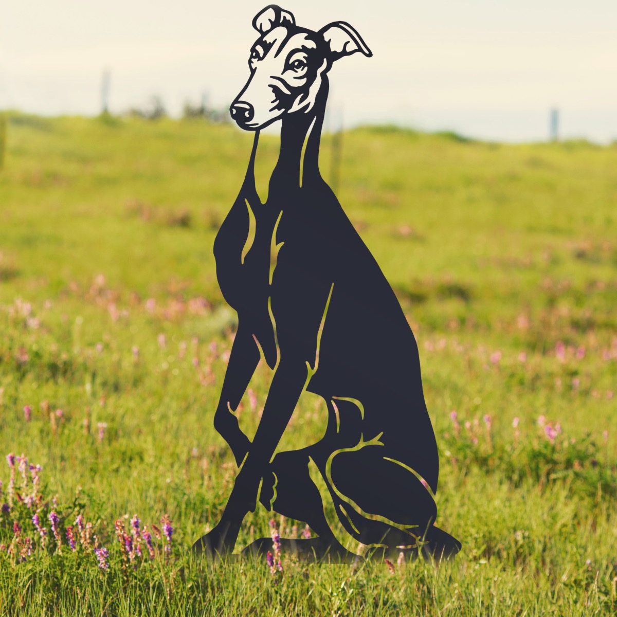Steel Black Greyhound Silhouette