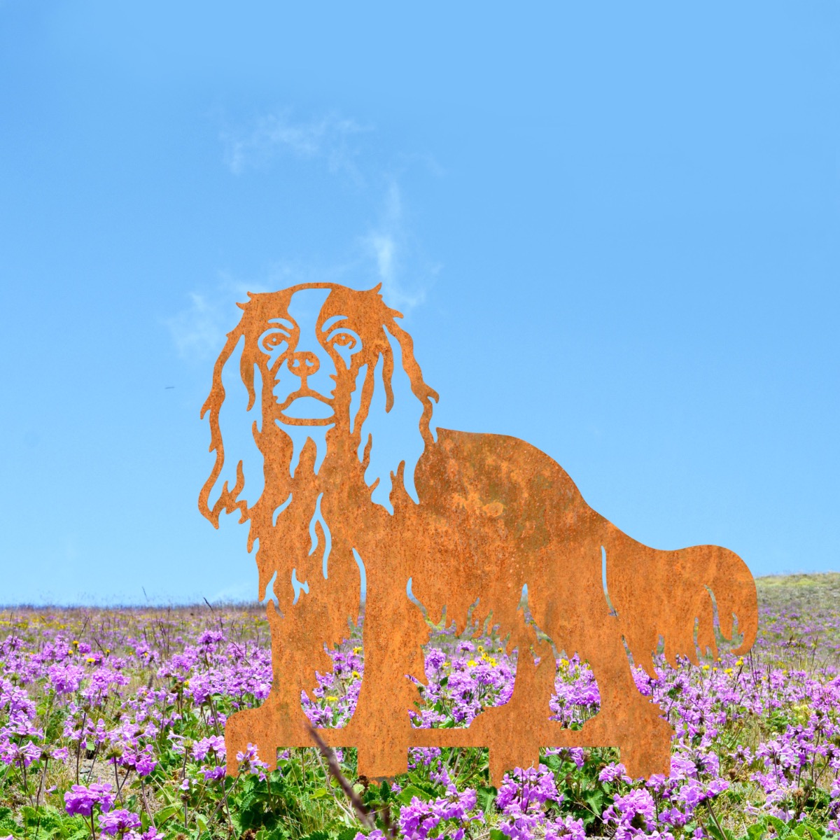 Steel Rustic Cavalier King Charles Spaniel Silhouette