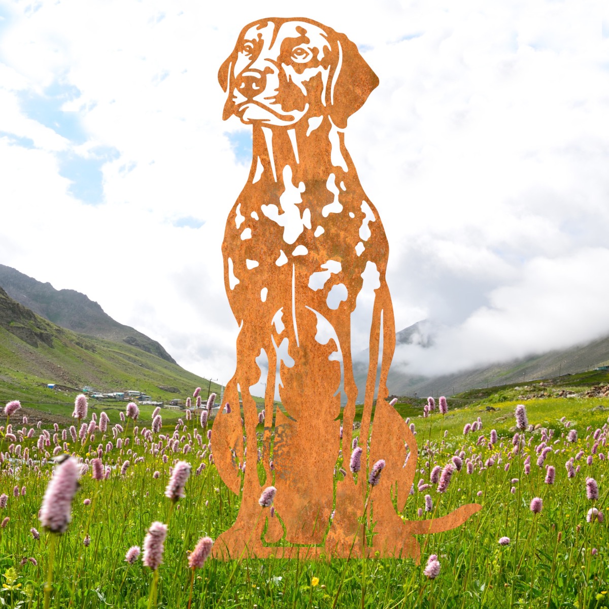 Steel Rustic Dalmatian Silhouette