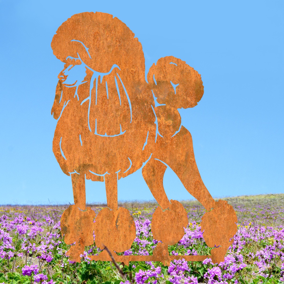 Steel Rustic Standard Poodle Silhouette