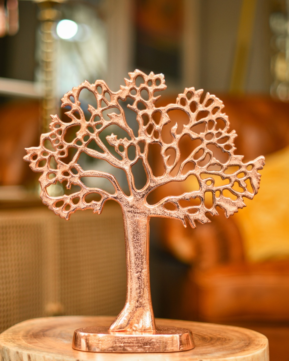 Antique Copper Tree Of Life "Acacia" Sculpture - 36cm