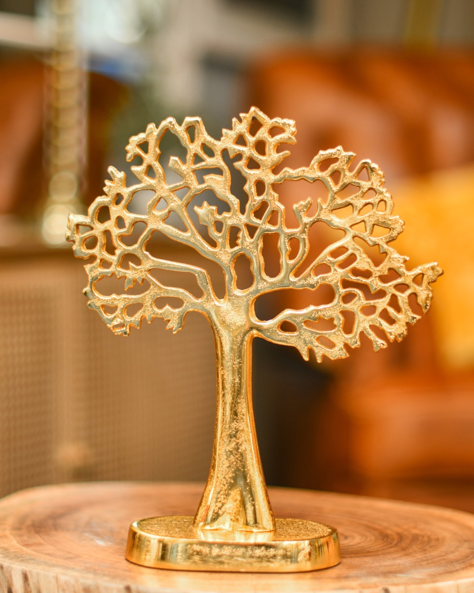 Antique Gold Tree Of Life "Algum" Sculpture - 28cm