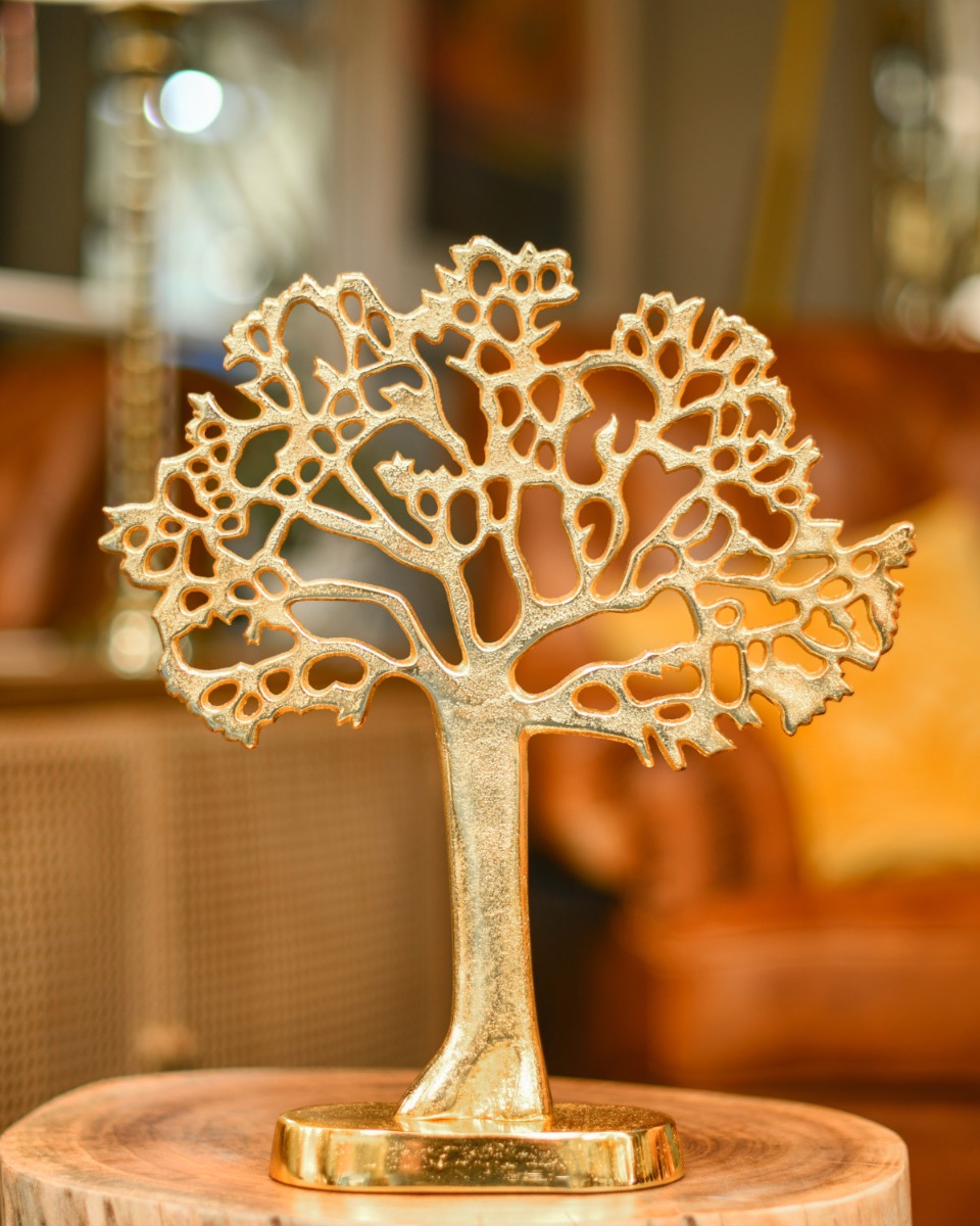 Antique Gold Tree Of Life "Elm" Sculpture - 36cm
