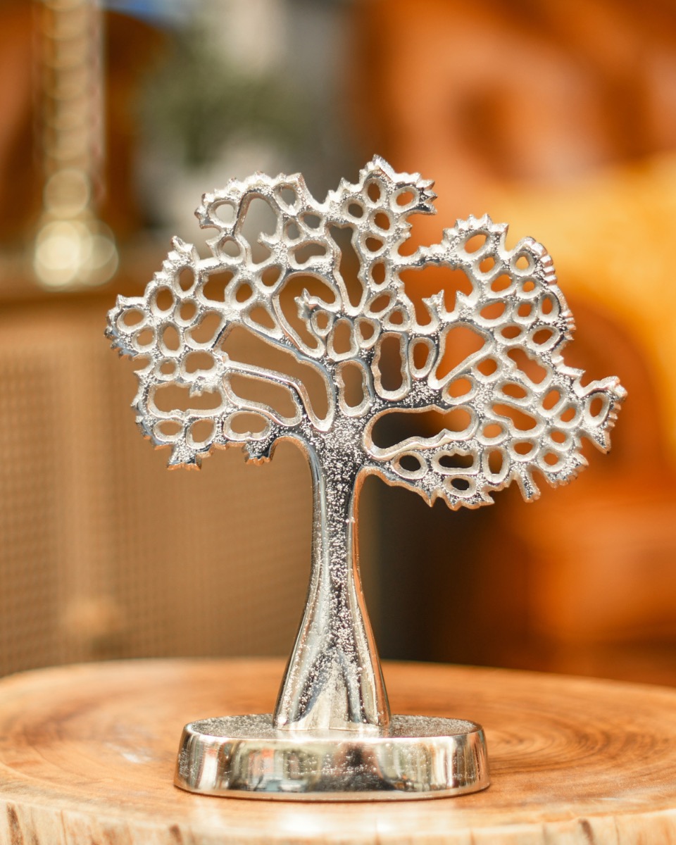 Antique Silver Tree Of Life "Osiris" Sculpture - 24cm
