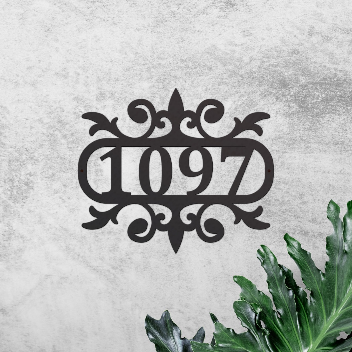 Fleur De Lys House Number Sign