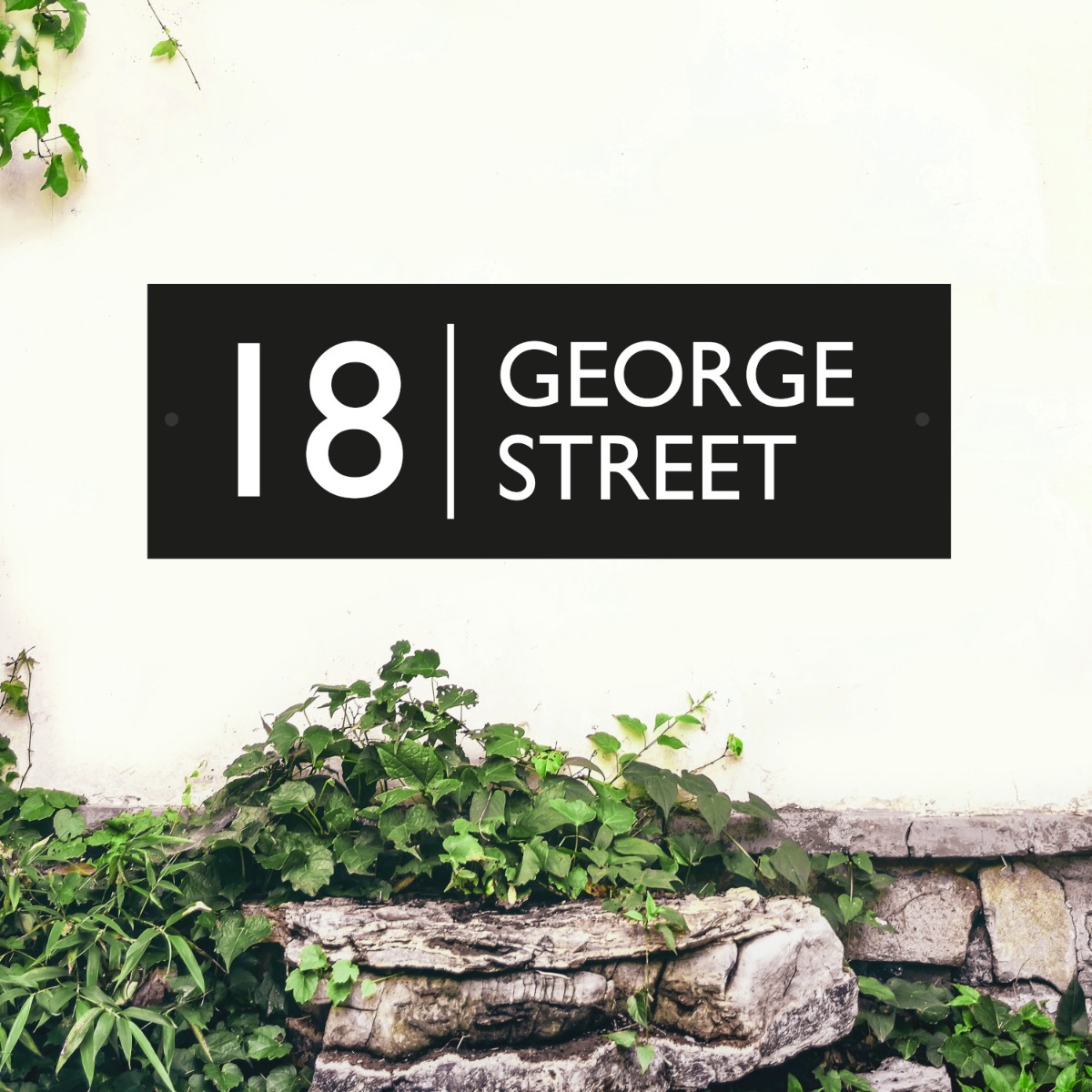 Modern Rectangular House Name Sign