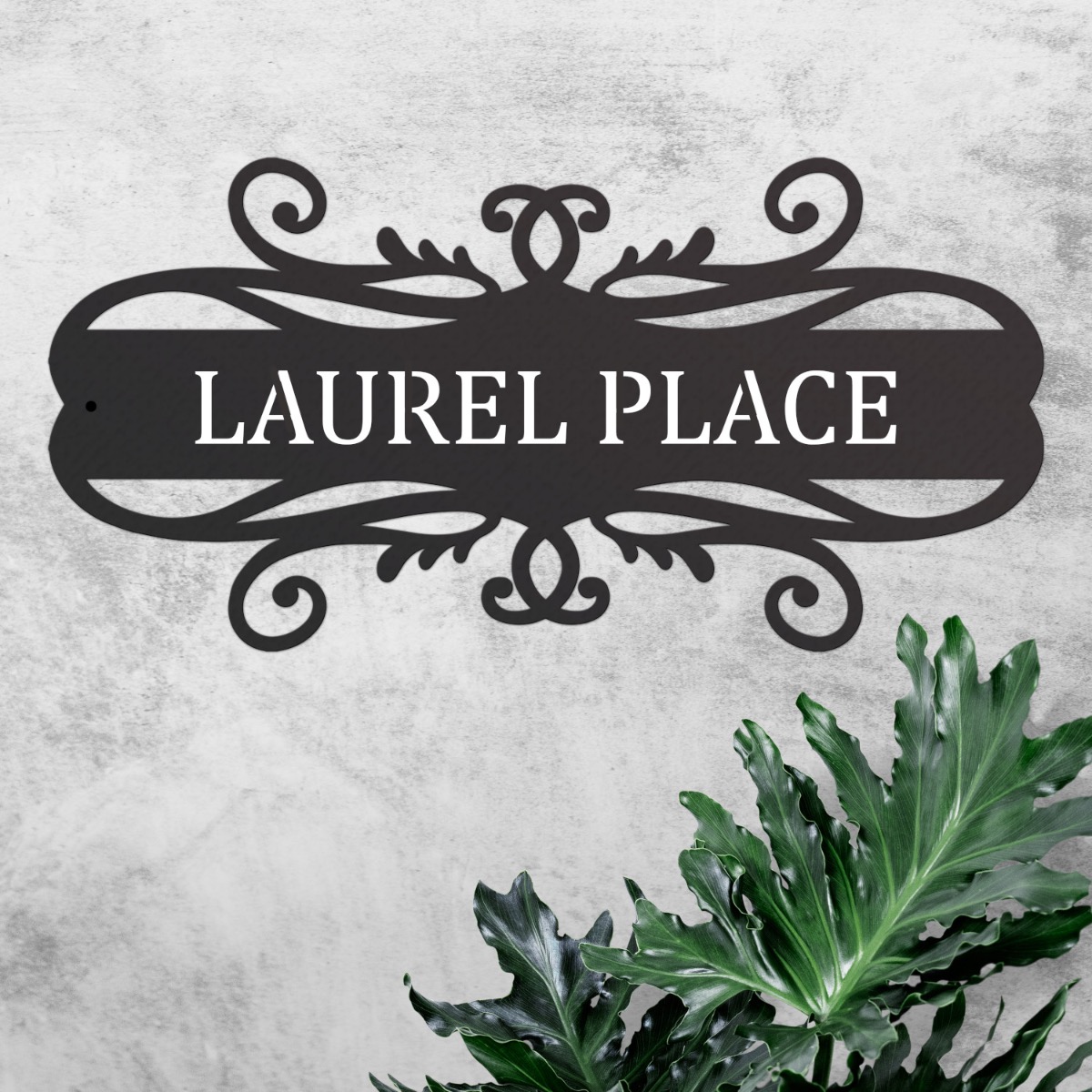 Ornate Scrolled House Name Sign