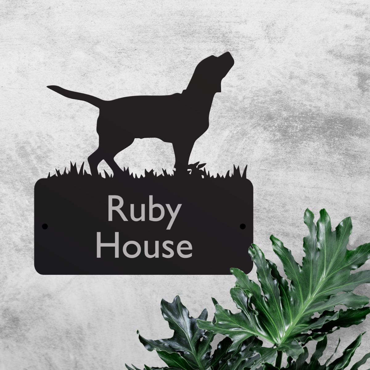 Steel Beagle House Name Sign