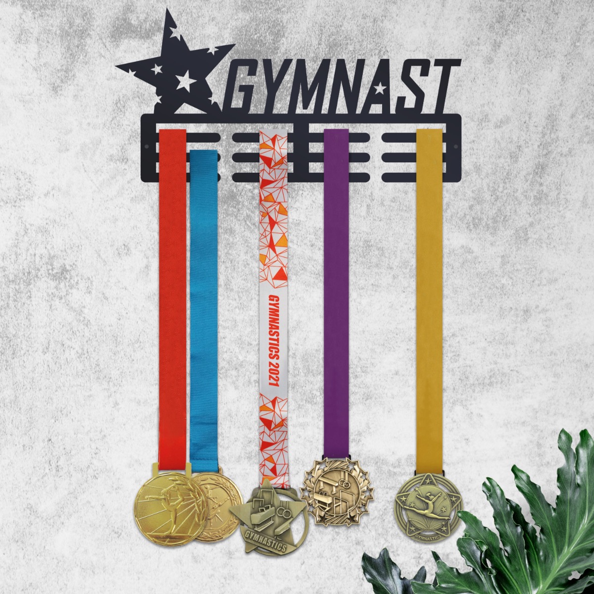 Steel Star Gymnast Medal Hanger