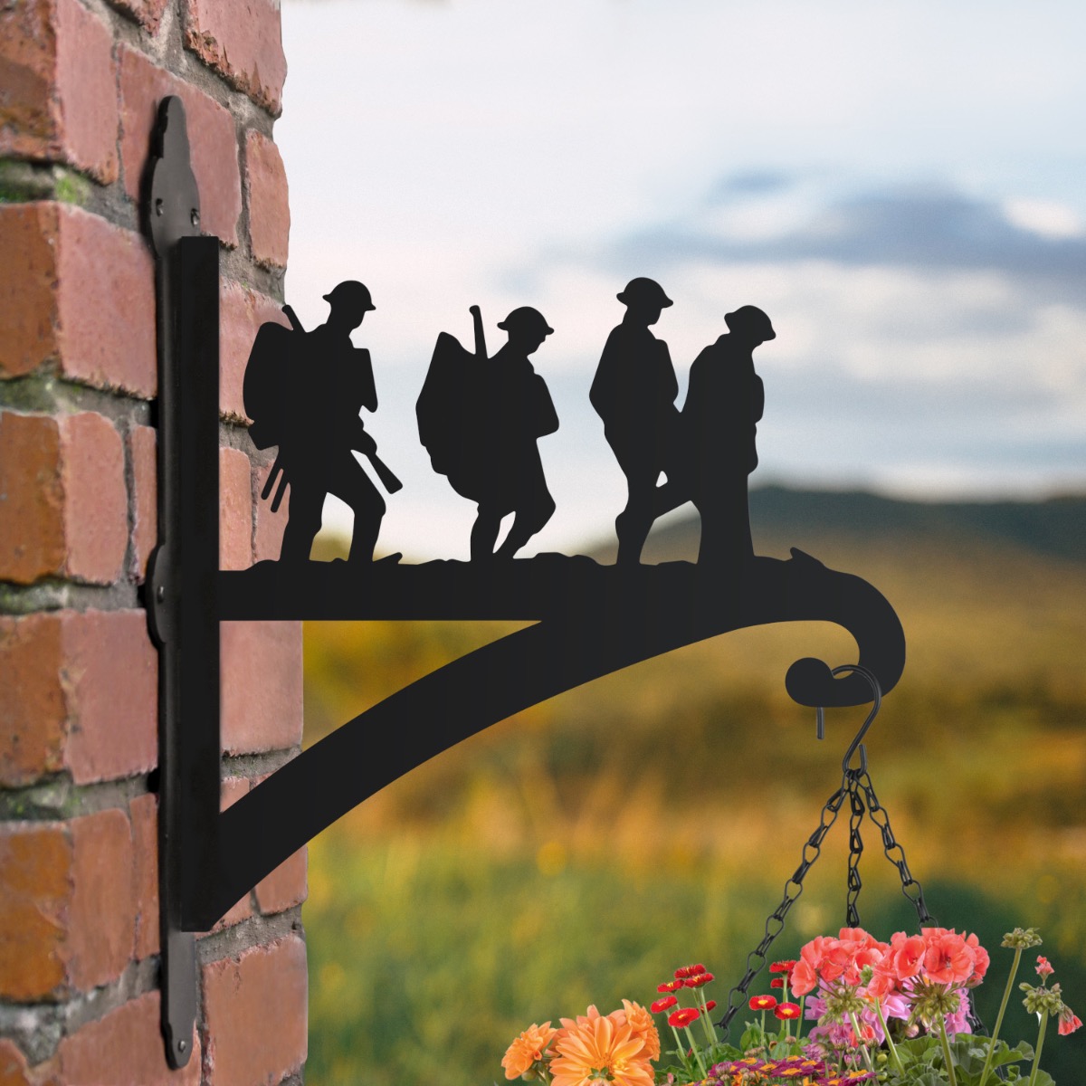 Walking Soldiers Hanging Basket Bracket