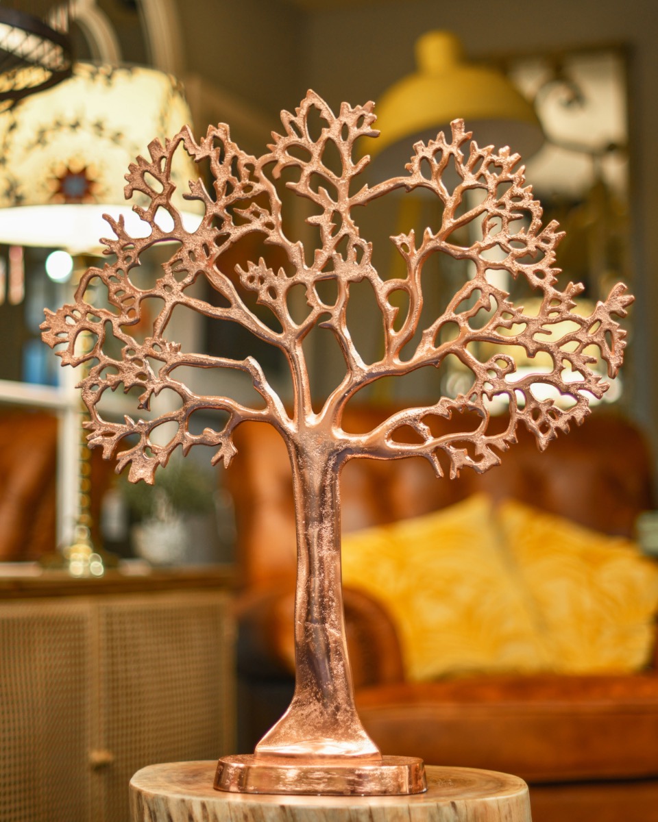 Antique Copper Tree Of Life "Minerva" Sculpture - 63cm