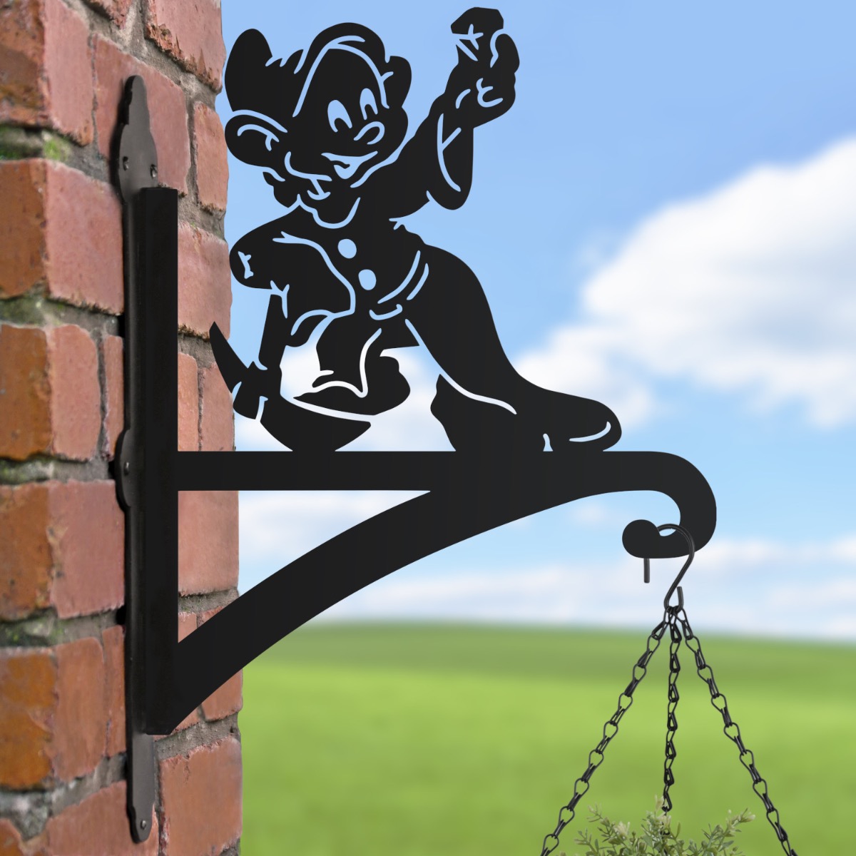 Cartoon Mining Dwarf Hanging Basket Bracket