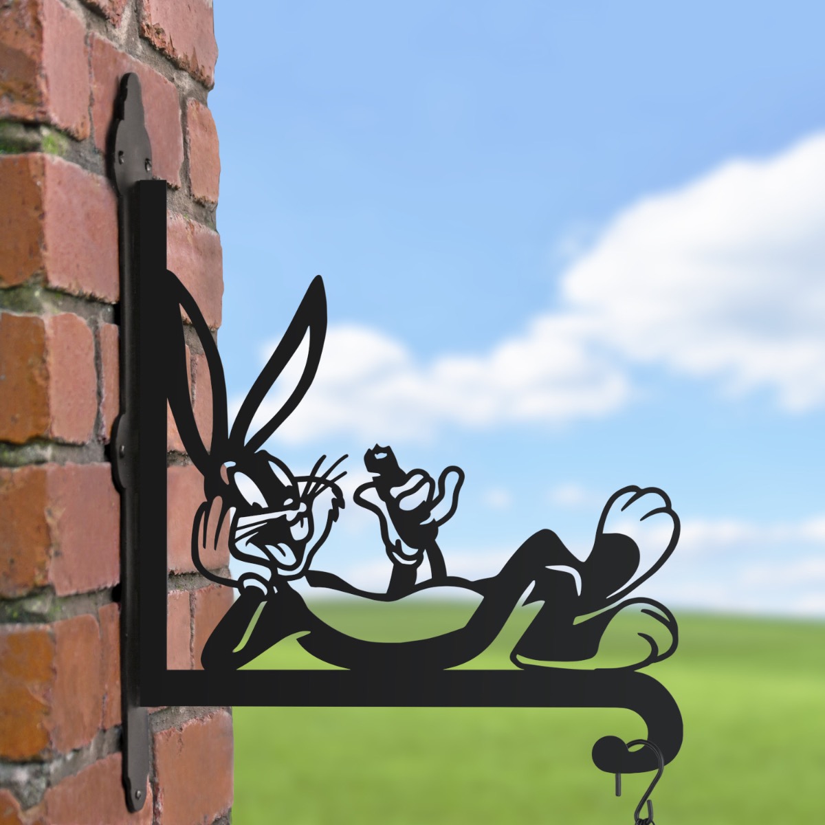 Cartoon Rabbit & Carrot Hanging Basket Bracket