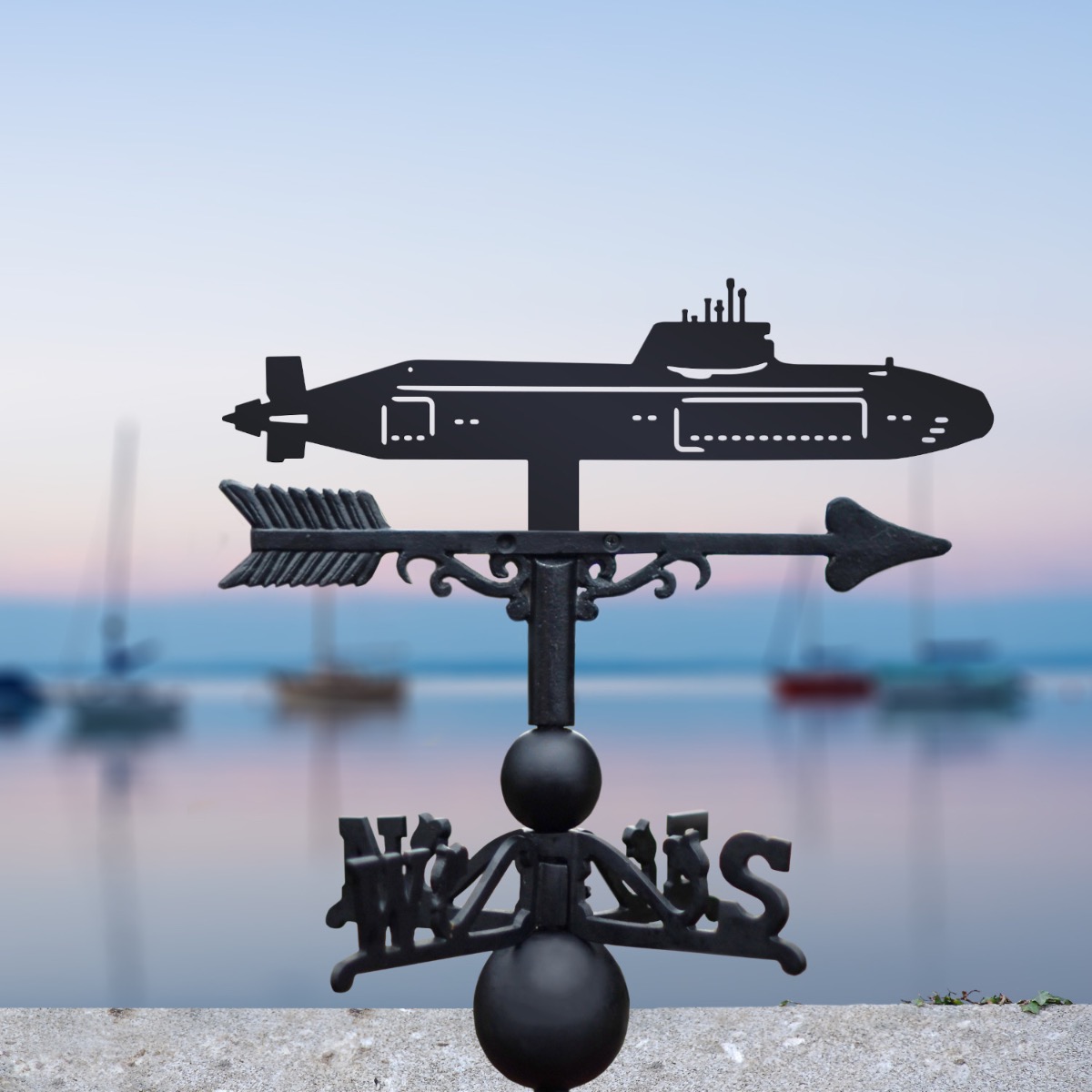 Cast Iron & Steel Astute-Class Submarine Weathervane