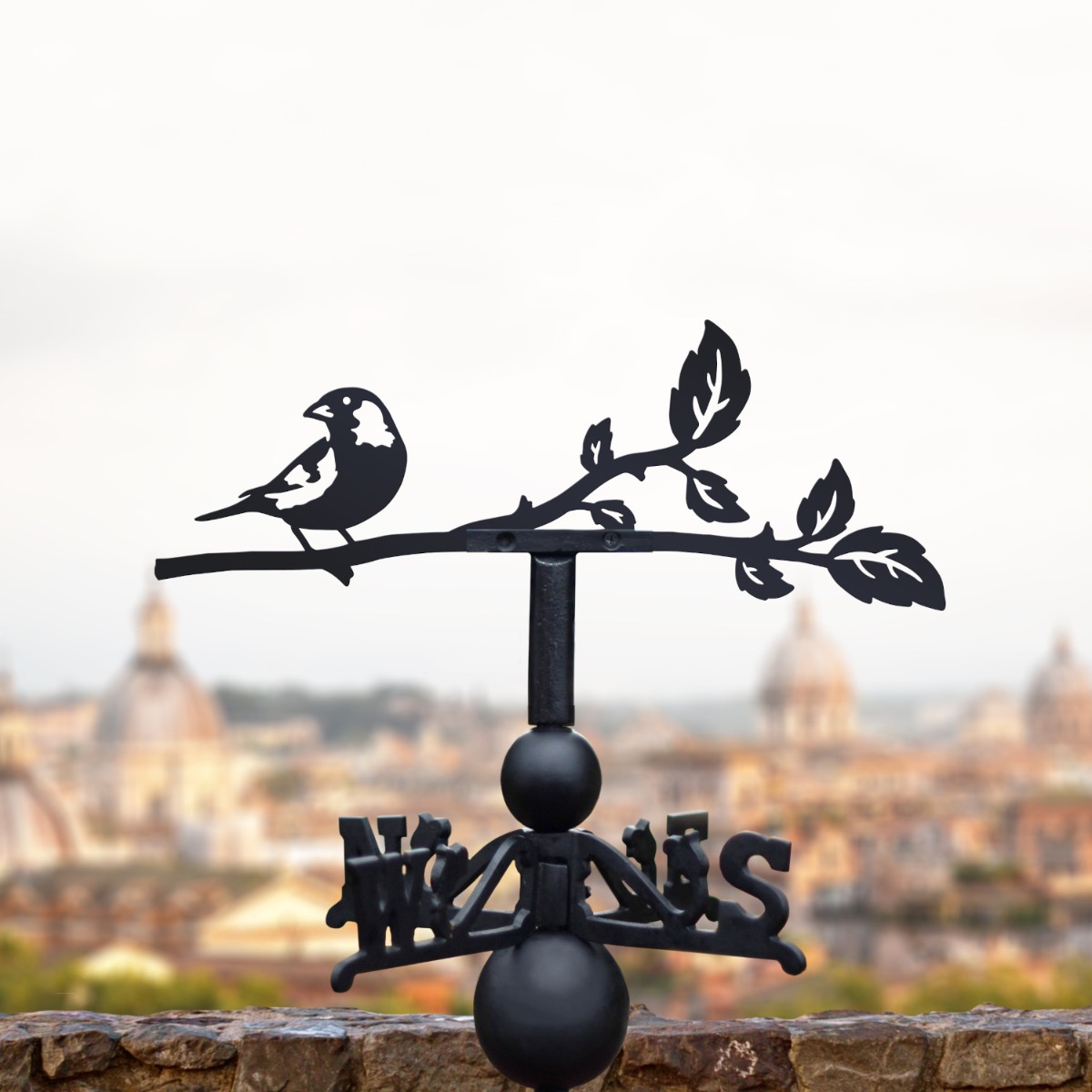 Cast Iron & Steel Green Finch Weathervane