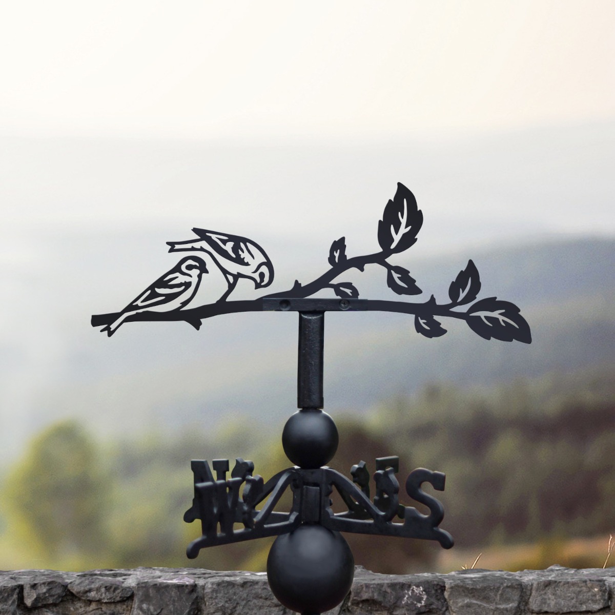 Cast Iron & Steel Pair of Siskin Birds Weathervane