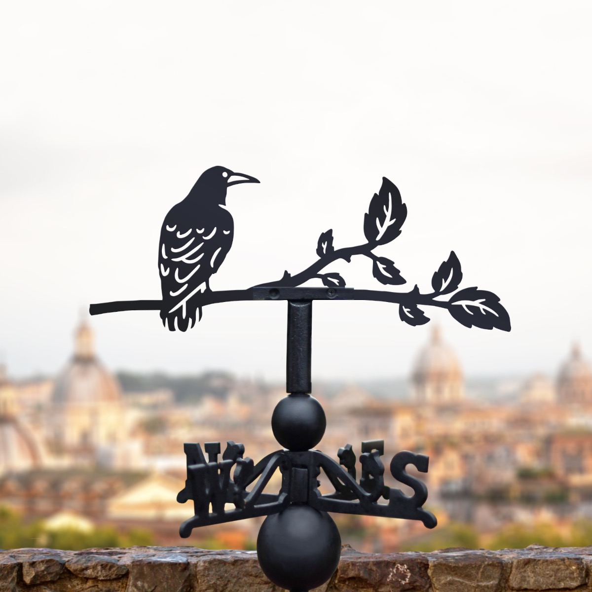 Cast Iron & Steel Rook Weathervane