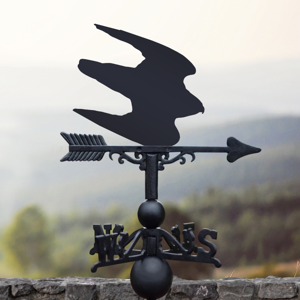 Cast Iron & Steel Swooping Falcon Weathervane